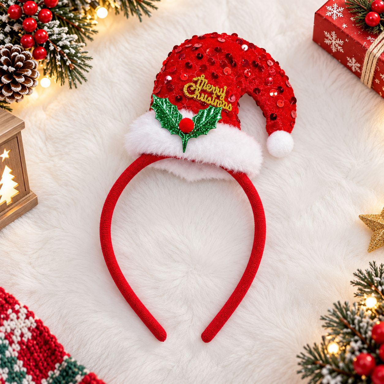 Christmas Headband Santa Hat P - Reindeer Antlers Headband recension och pris