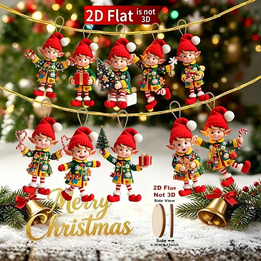 1/5/10/20/50/100pcs 2D Flat, 1 - Christmas Tree Artificial recension och pris
