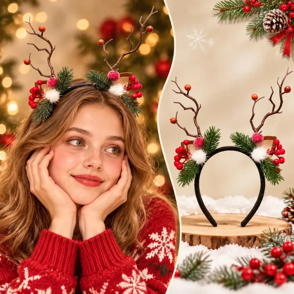 Reindeer Antler Christmas Head - Reindeer Antlers Headband recension och pris