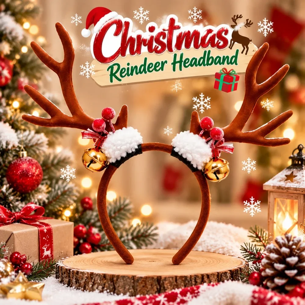 Reindeer Antler Christmas Head - Reindeer Antlers Headband recension och pris