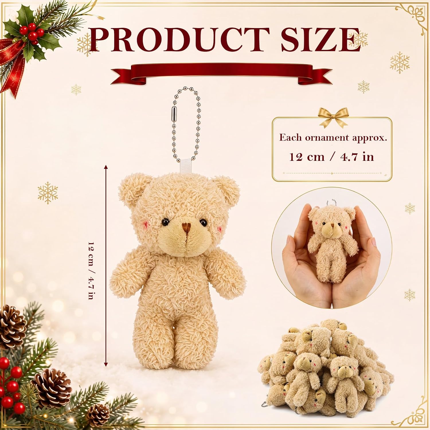 12-60Pcs Christmas Mini Teddy  - Christmas Stocking Hanging recension och pris