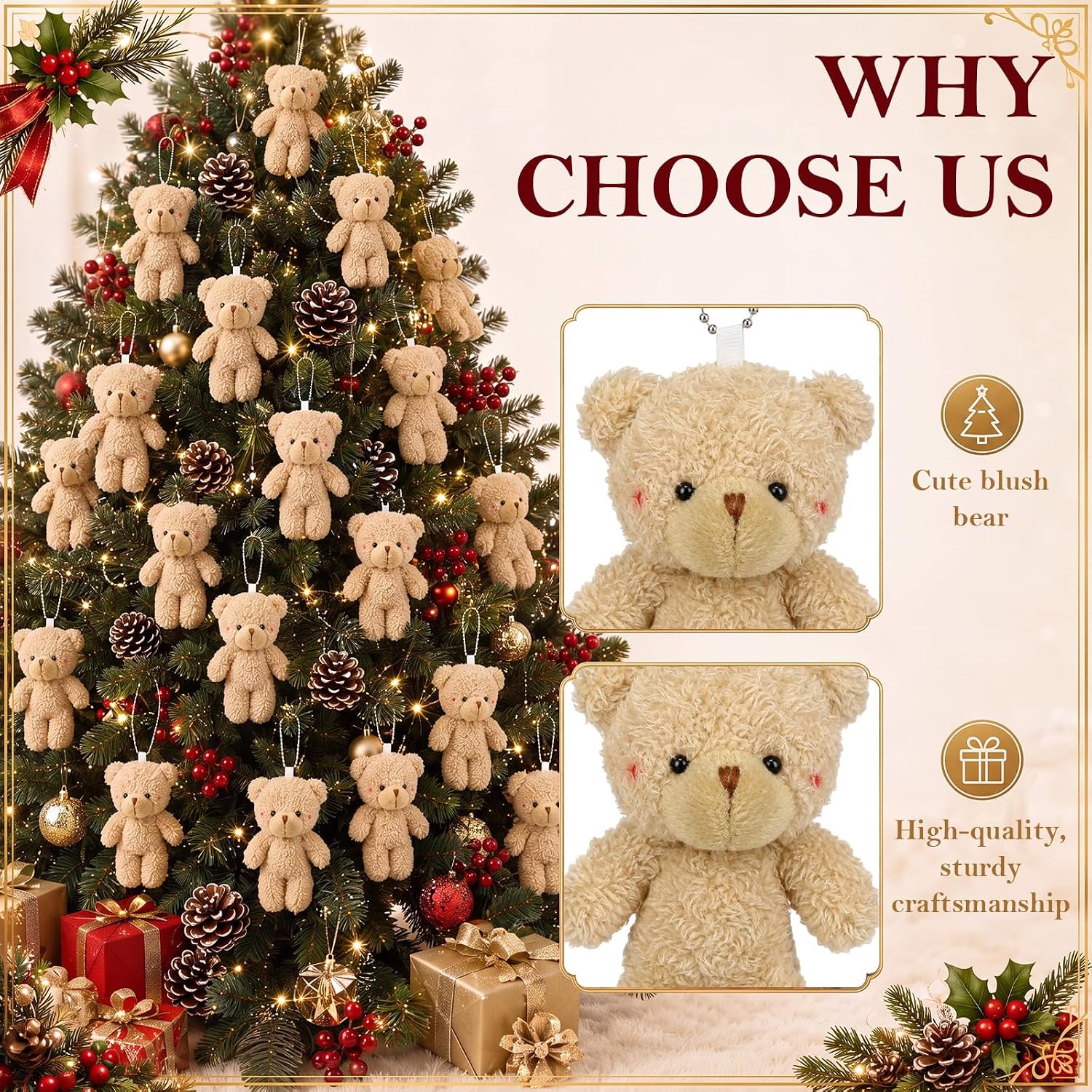 12-60Pcs Christmas Mini Teddy  - Christmas Stocking Hanging recension och pris